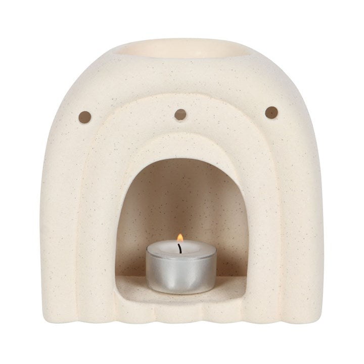 *Cream Speckle Minimalist Arch Ceramic Oil Burner (4/12)