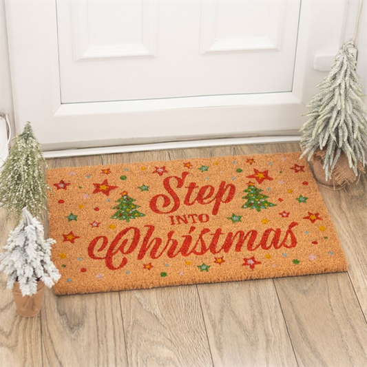 Natural Step Into Christmas Doormat